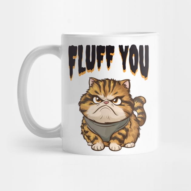 Moody Cat Humor Tee - Fluff You Sarcastic Feline by DefineWear
